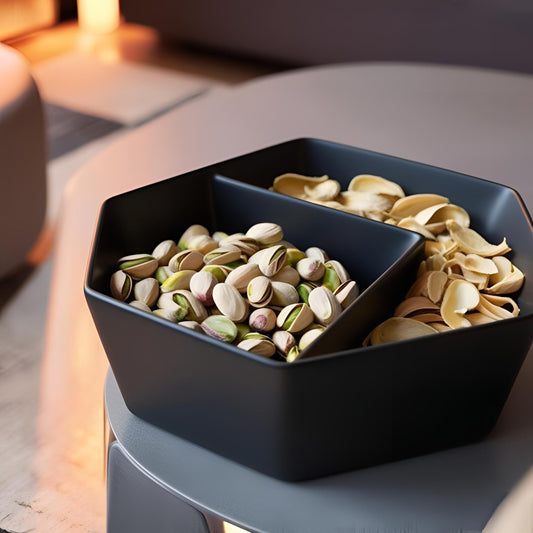 Minimalist Pistachio Bowl - Dual Compartment Snack Dish