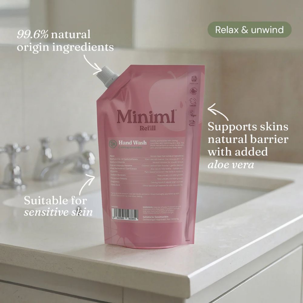 Miniml Cucumber + Aloe Vera Hand Soap 1L Refill | Fresh and Gentle Cleansing