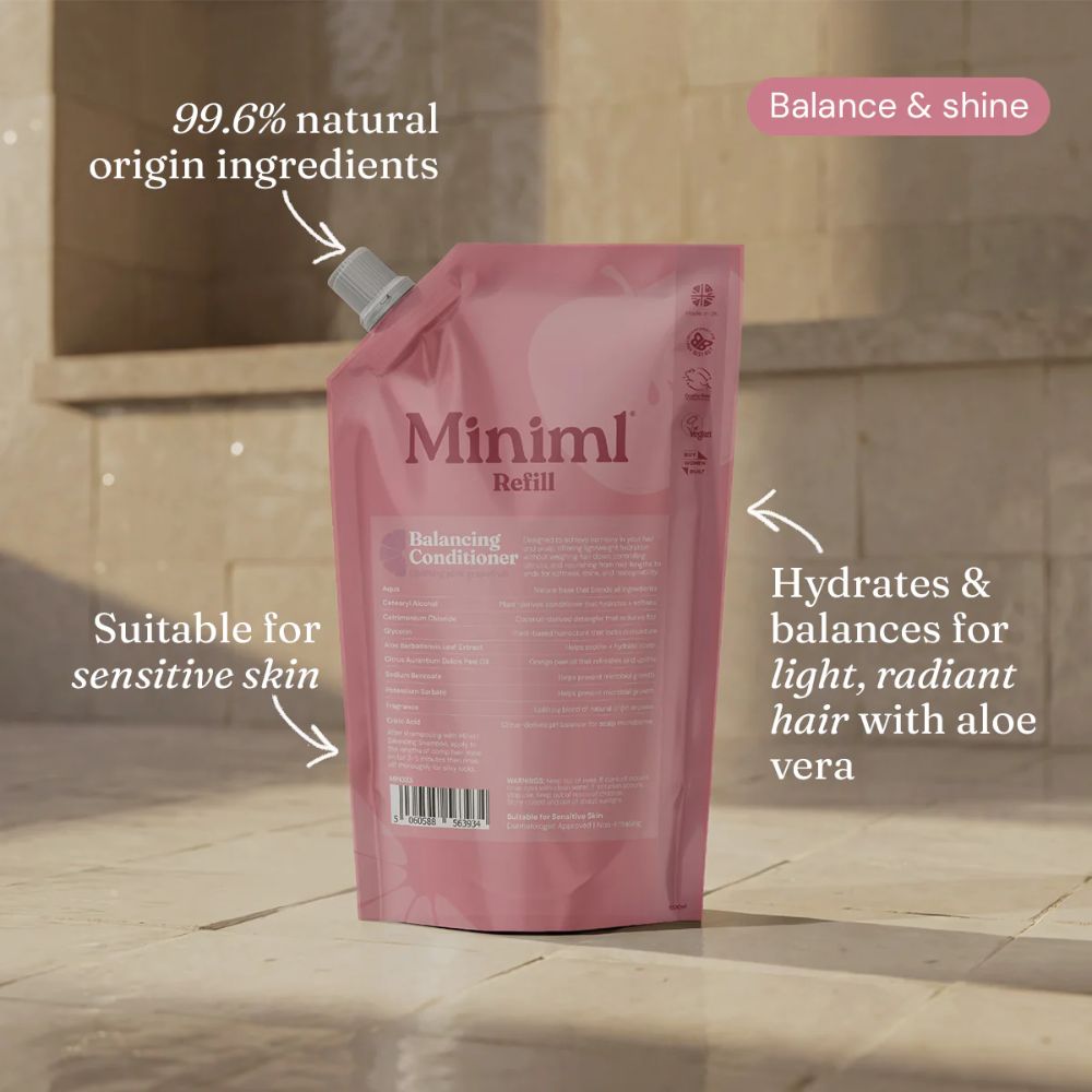 Miniml Pink Grapefruit + Aloe Vera Balancing Conditioner 1L Refill | Soft, Smooth Finish