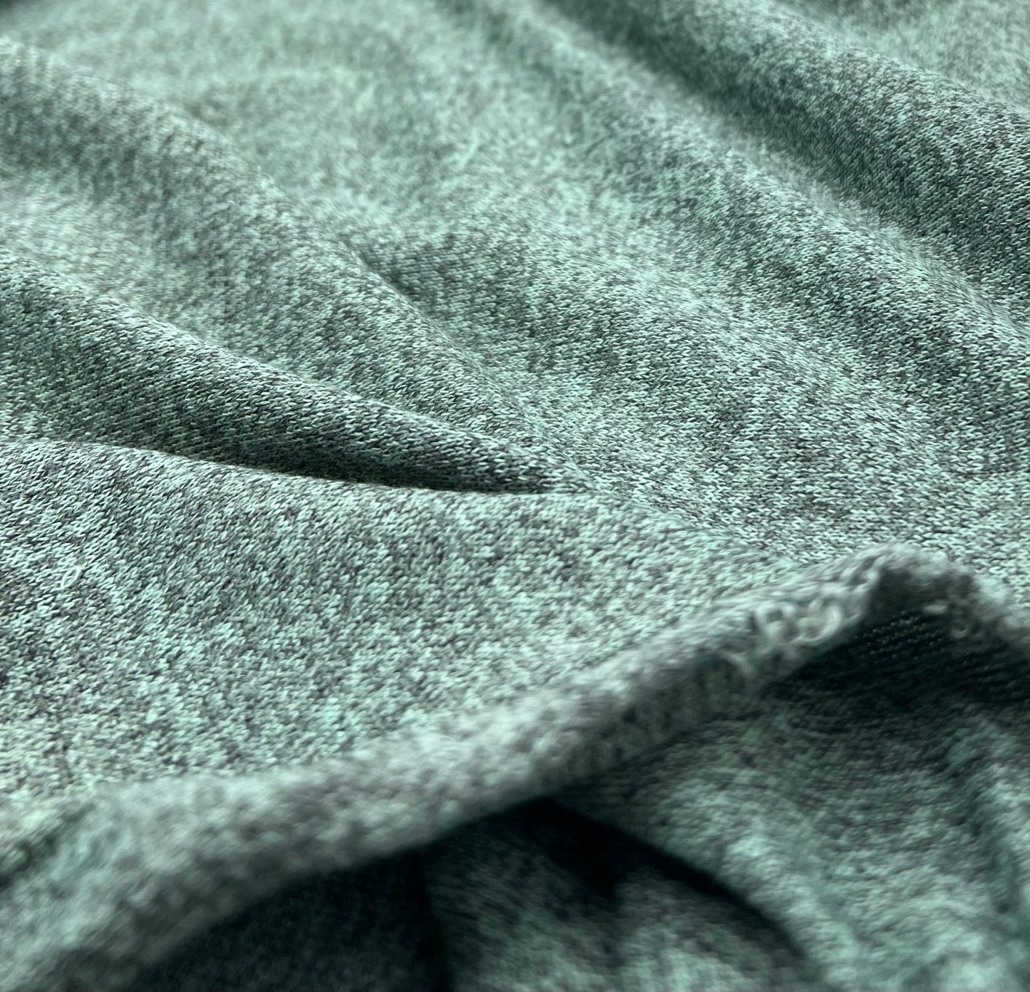 Mint Green Melange Knit Stretch Fabric