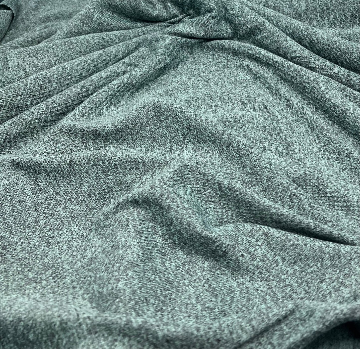 Mint Green Melange Knit Stretch Fabric