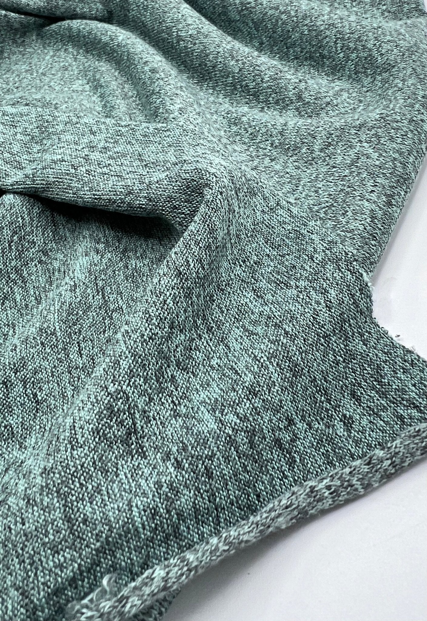 Mint Green Melange Knit Stretch Fabric