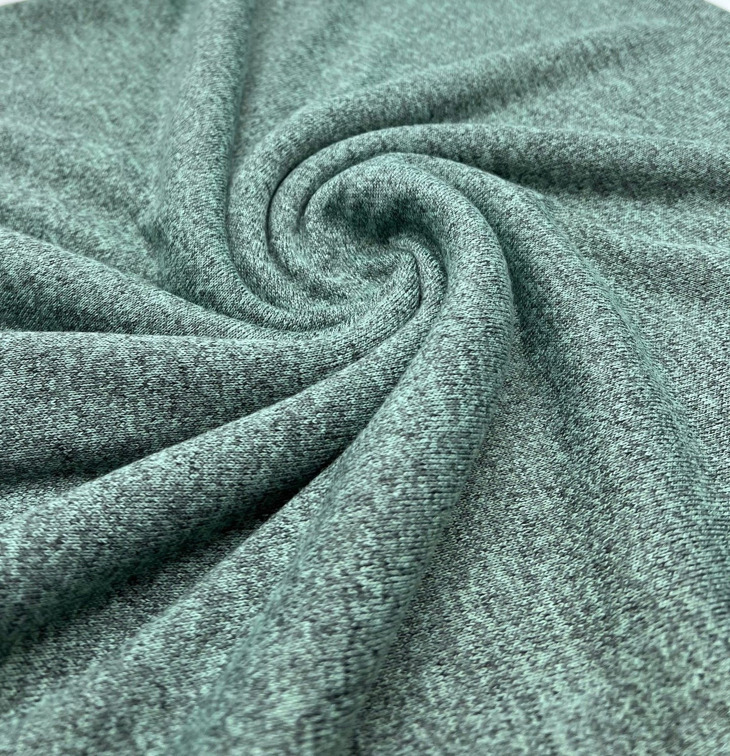 Mint Green Melange Knit Stretch Fabric