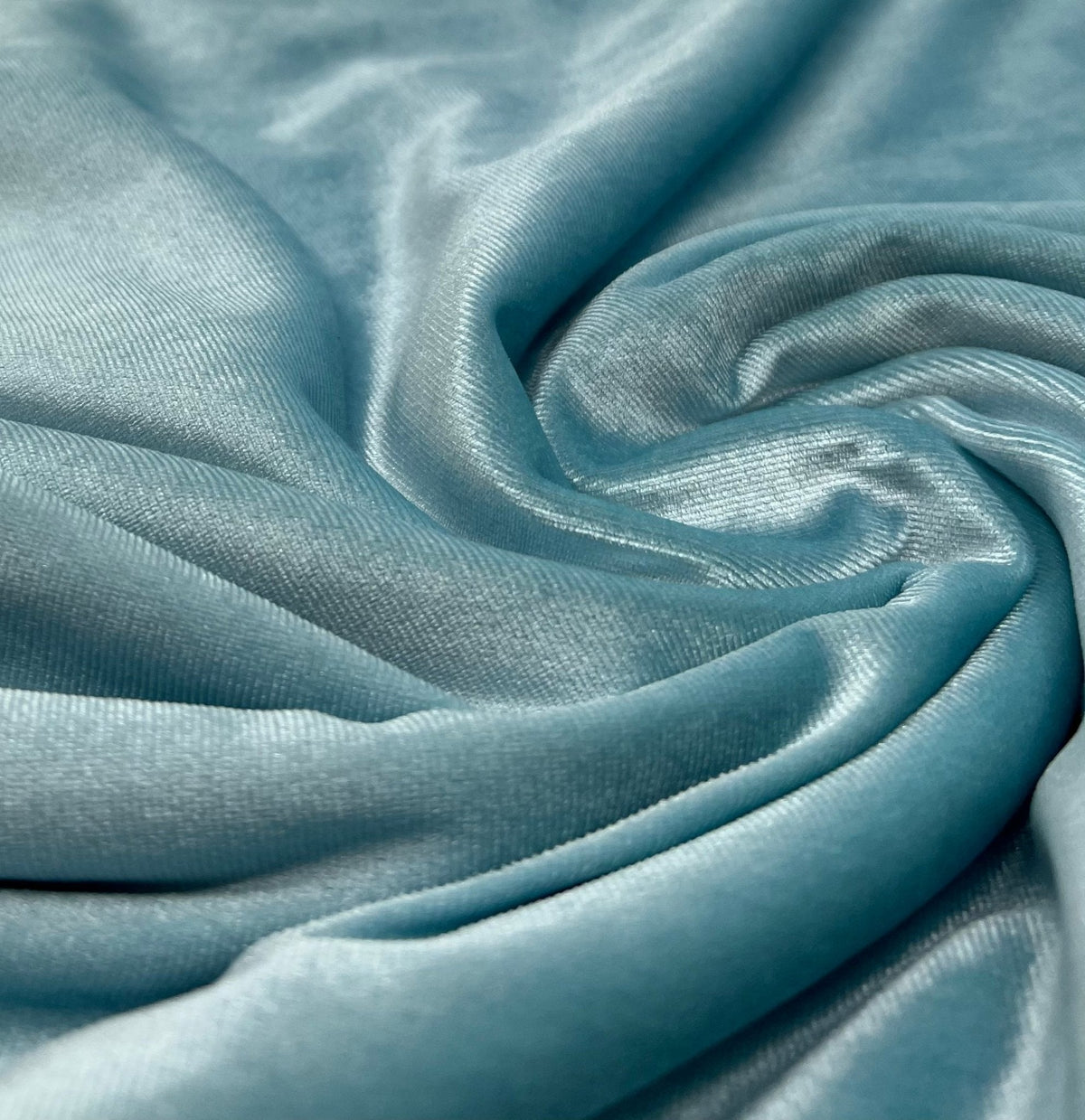 Mint Green Plain Velour Spandex Stretch Fabric