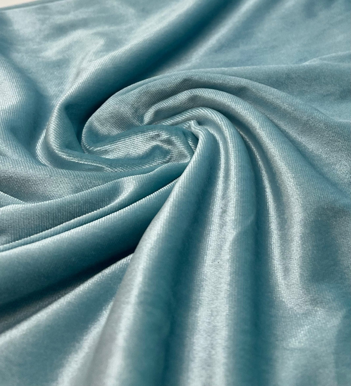Mint Green Plain Velour Spandex Stretch Fabric