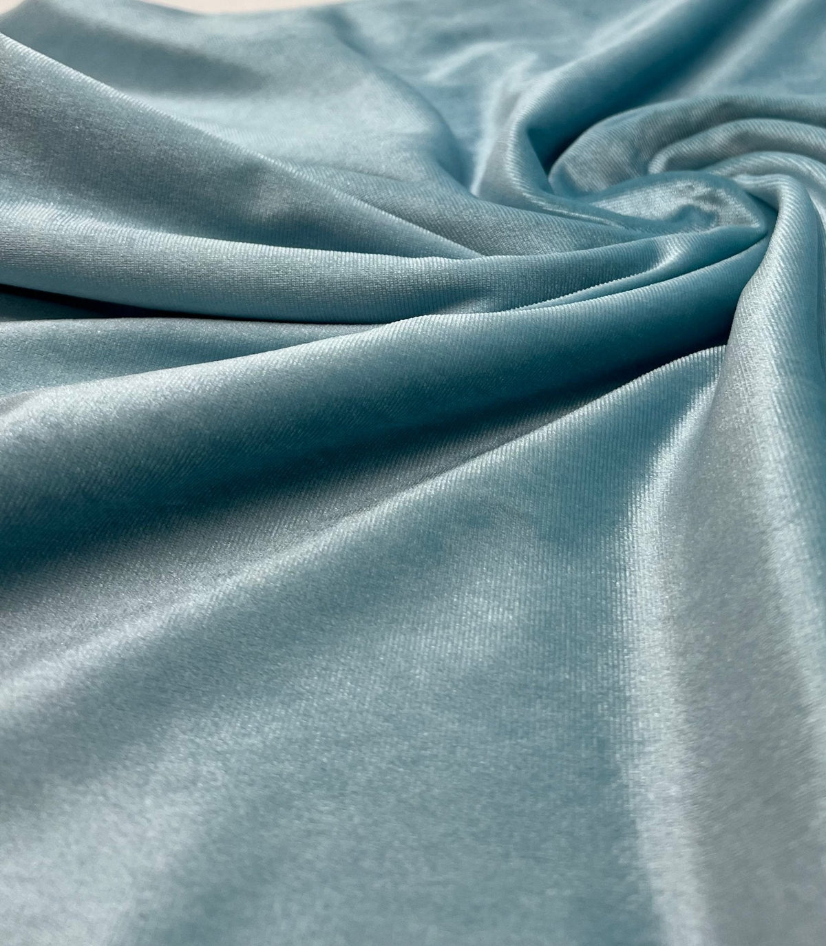 Mint Green Plain Velour Spandex Stretch Fabric