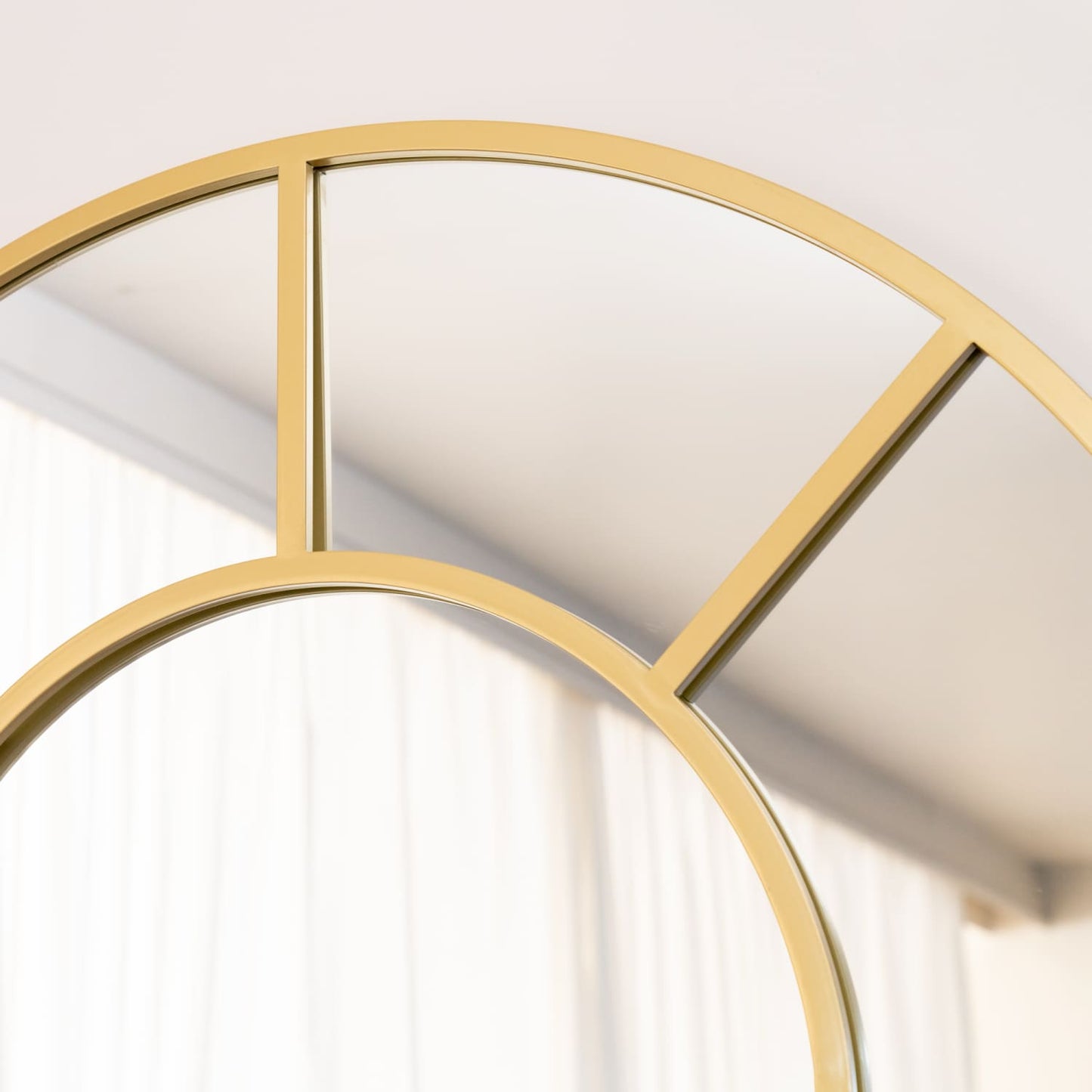 Mio- Full Length Gold Metal Arched Window Mirror - 200cm x 120cm