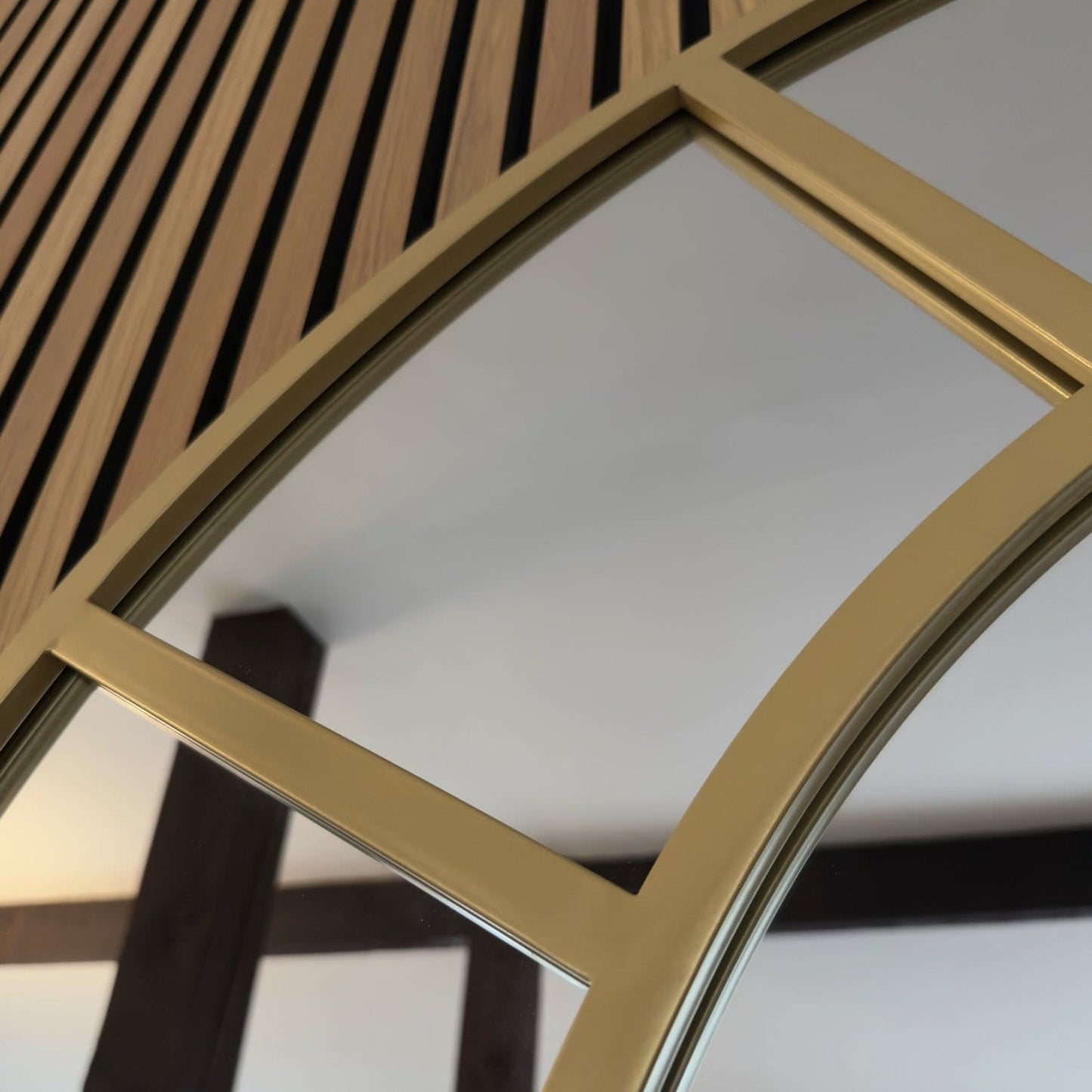 Mio - Gold Metal Arched Window Mirror - 95cm x 120cm