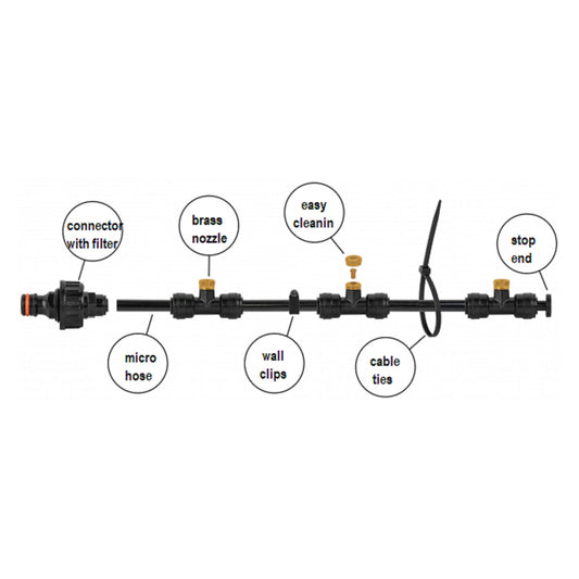 Garden Water Mist Kit, Black/Orange, 15m