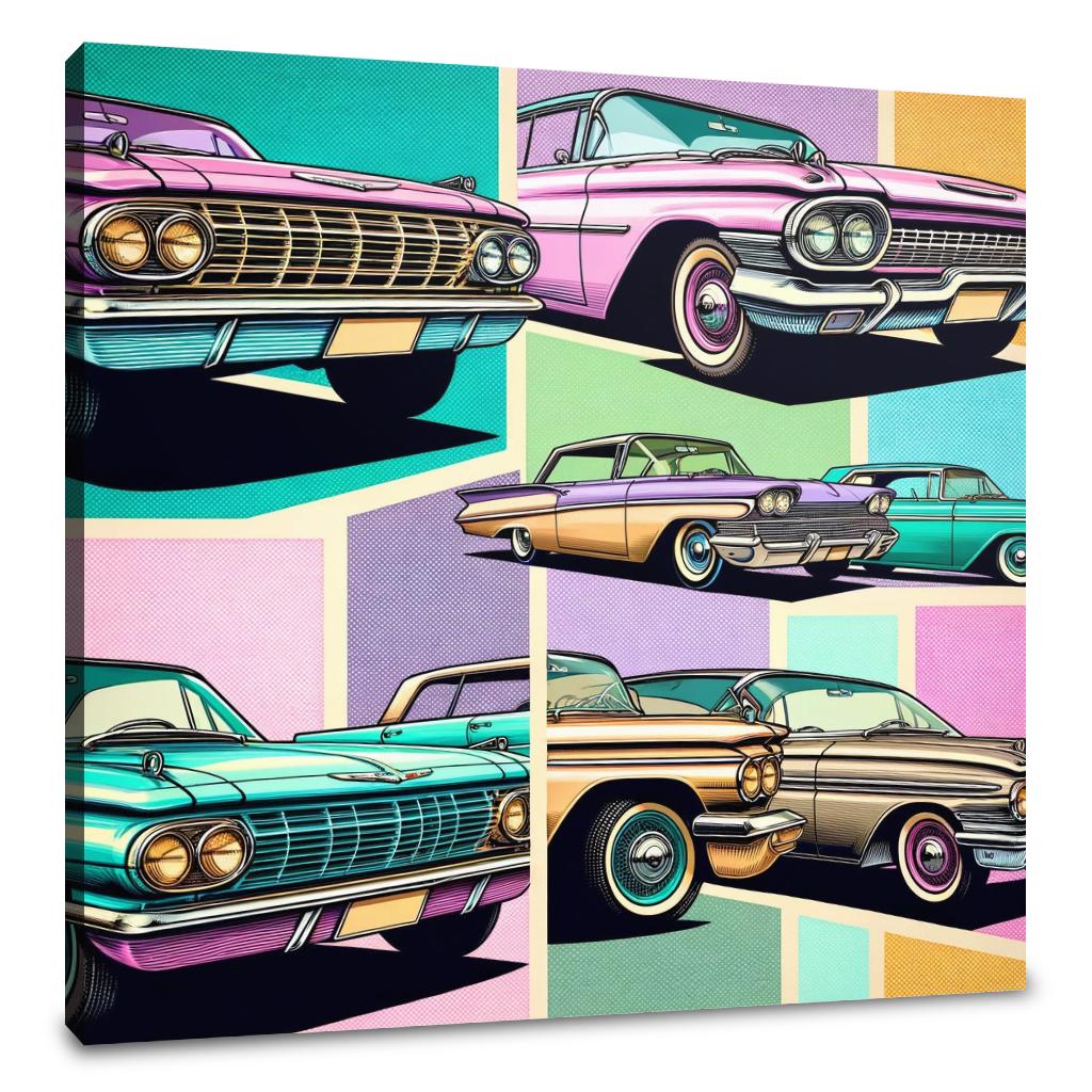 Pastel Pop Motors Canvas