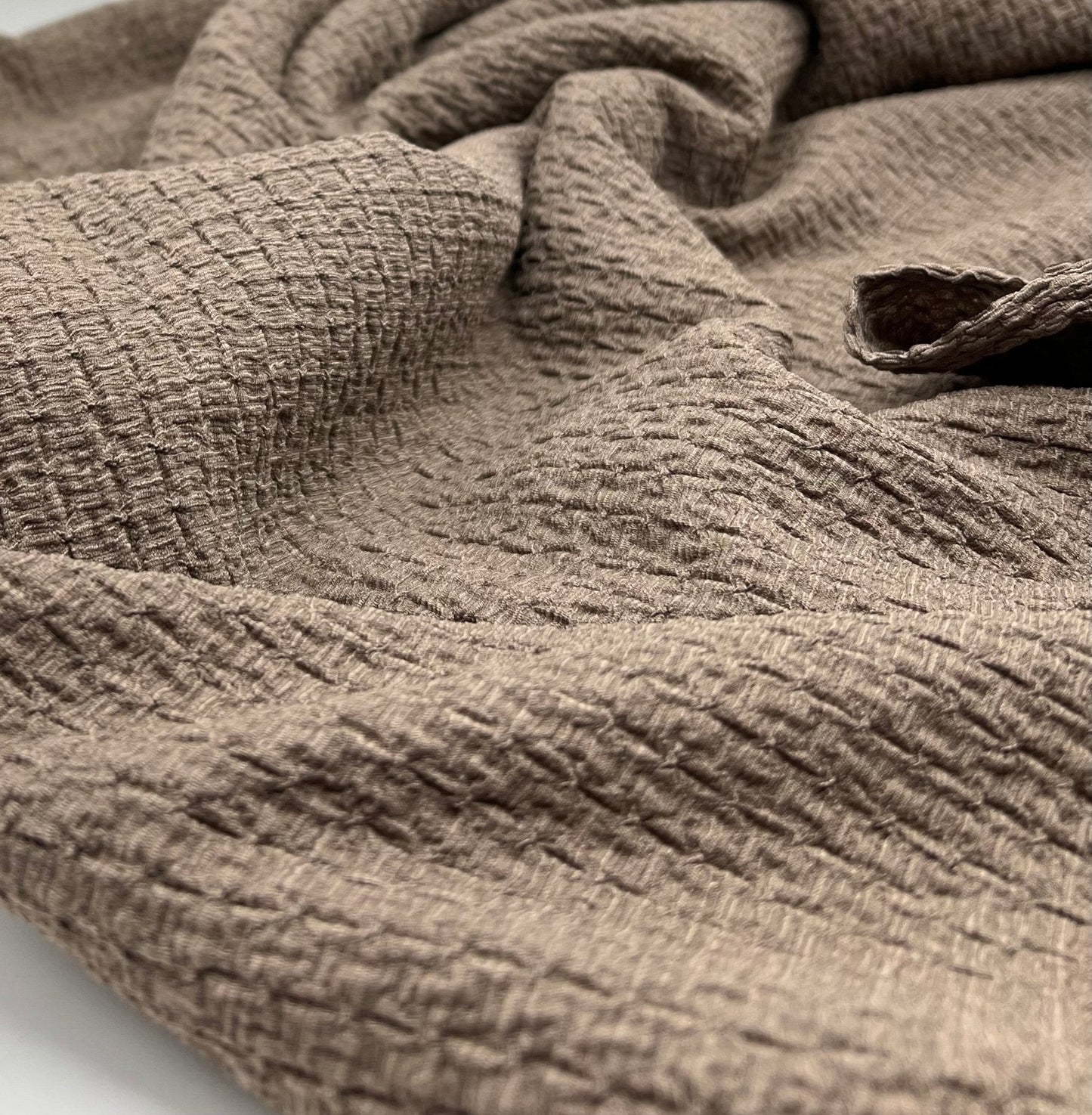 Mocha Nacho Soft Textured Stretch Fabric