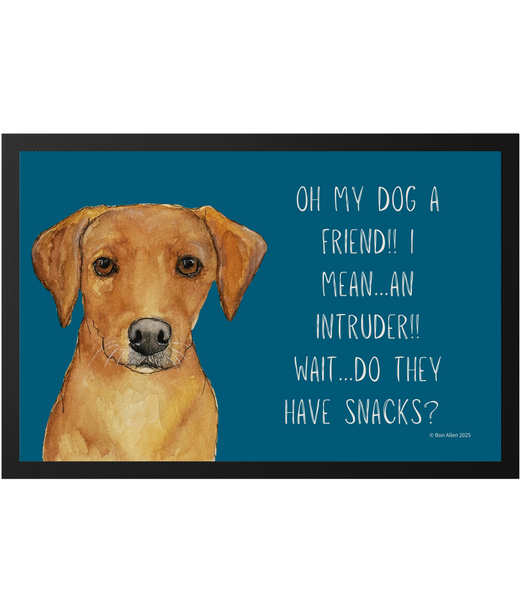 Fox Red Labrador Welcome Mat – Is It a Friend, Intruder… or Snack Delivery?!