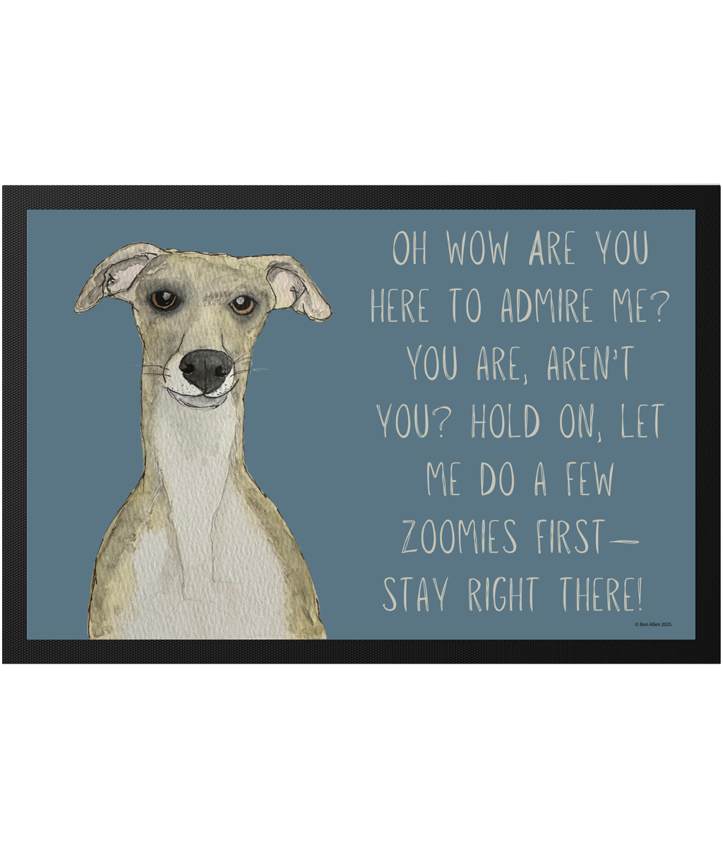 Zoomies Welcome: Whippet Door Mat – The Ultimate Pet Greeting!