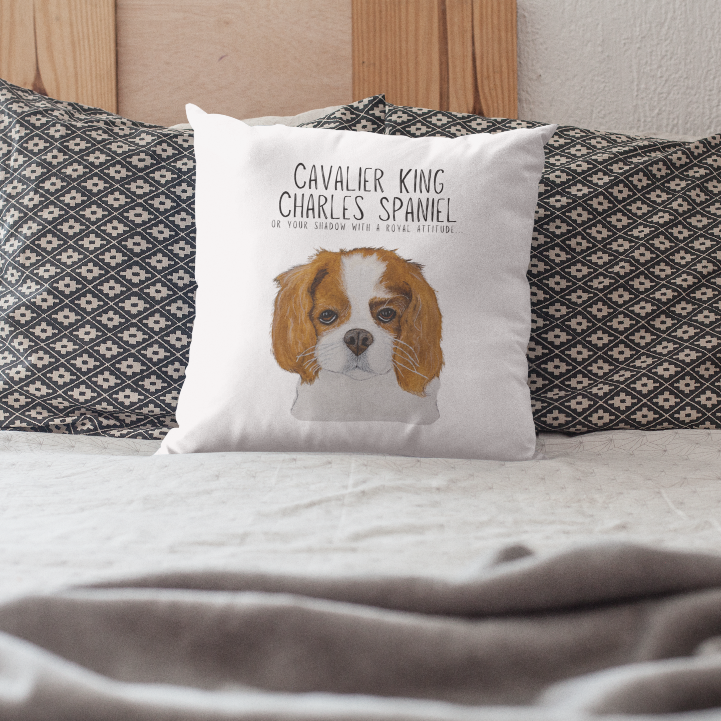 Cushion of the Crown: Cavalier King Charles Spaniel with Royal Shadow Attitude