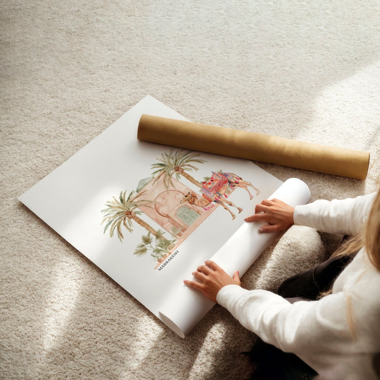 Modern Art Wall Decoration | Set of 3 Moroccan Inspired Wall art Prints