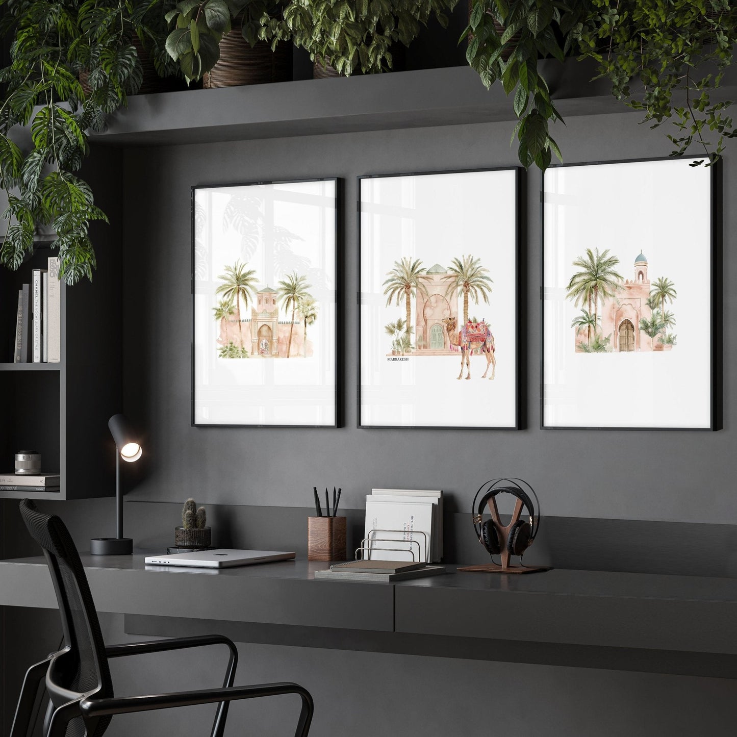 Modern Art Wall Decoration | Set of 3 Moroccan Inspired Wall art Prints