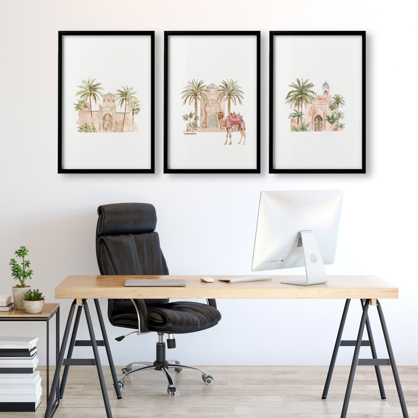 Modern Art Wall Decoration | Set of 3 Moroccan Inspired Wall art Prints