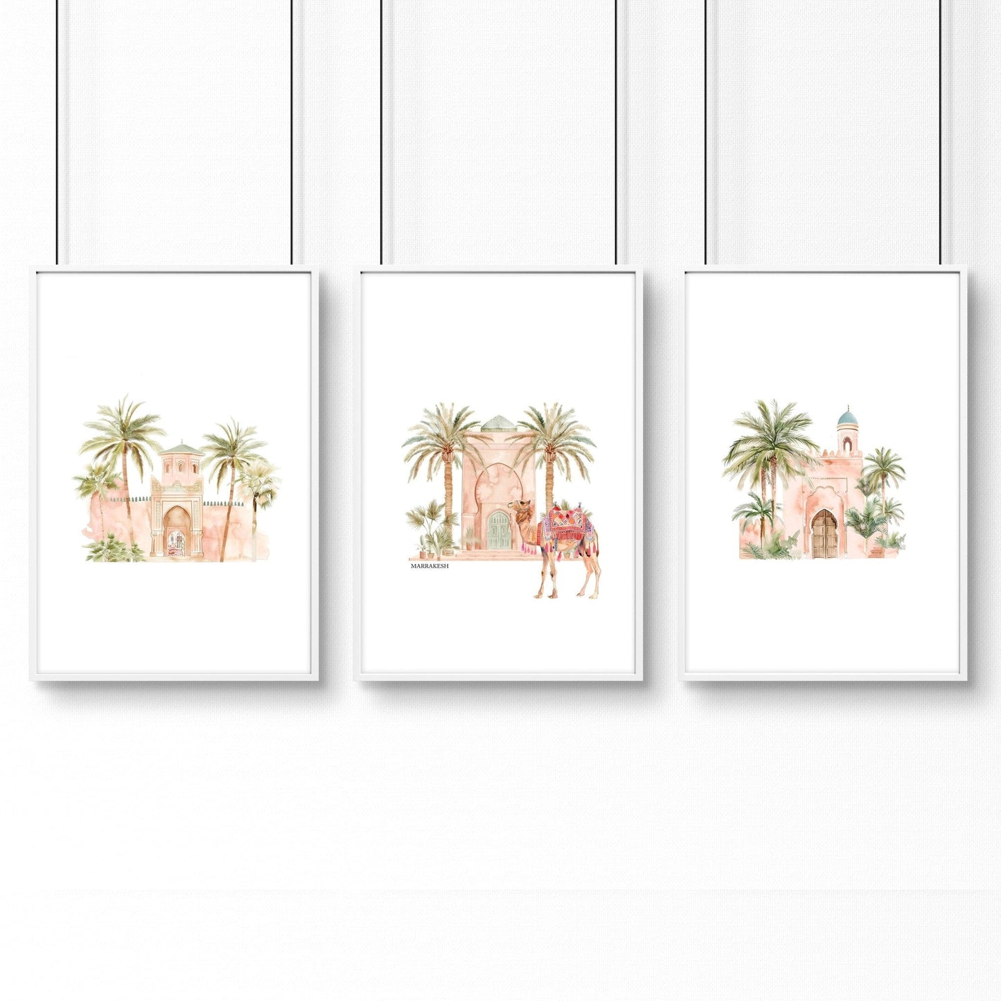 Modern Art Wall Decoration | Set of 3 Moroccan Inspired Wall art Prints