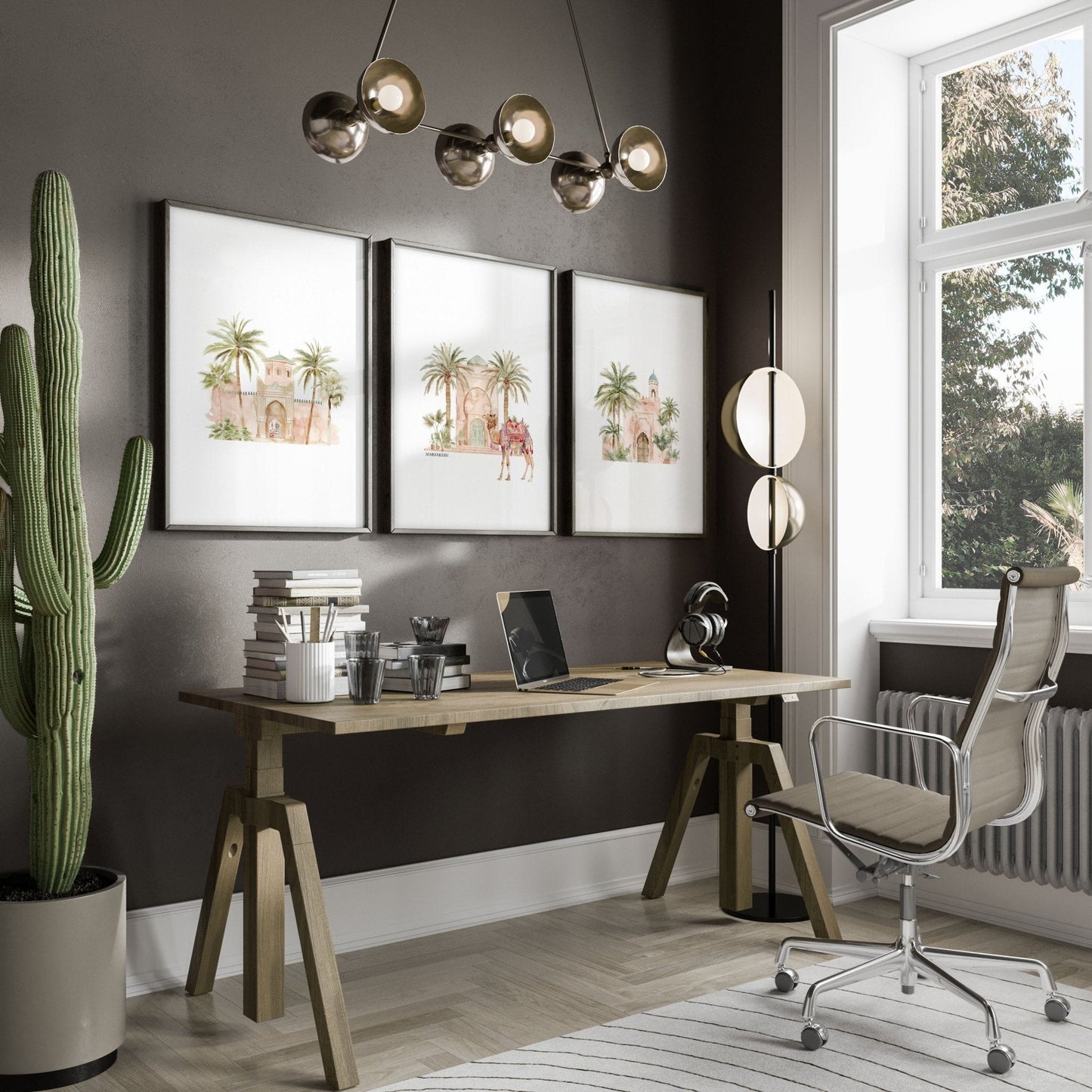 Modern Art Wall Decoration | Set of 3 Moroccan Inspired Wall art Prints