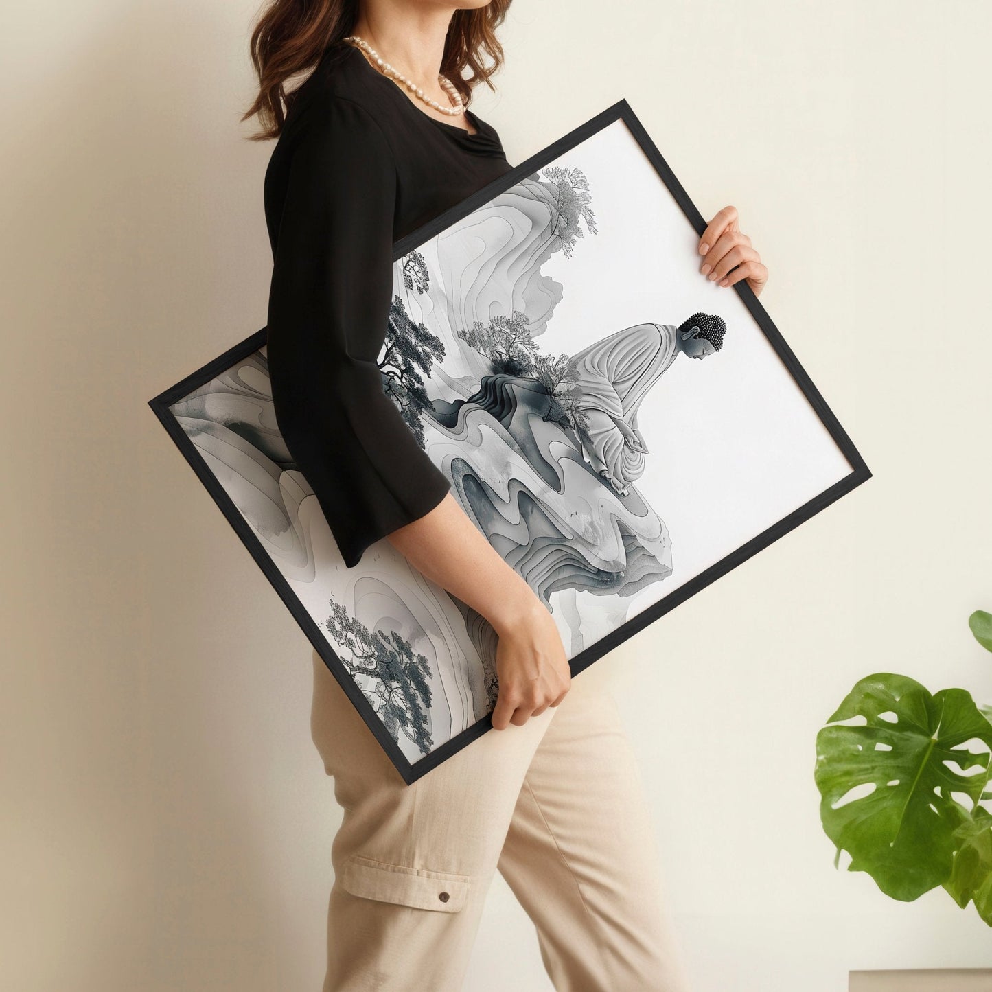 Modern Artwork For Living Room | Set of 2 Asian Inspired Wall art Prints