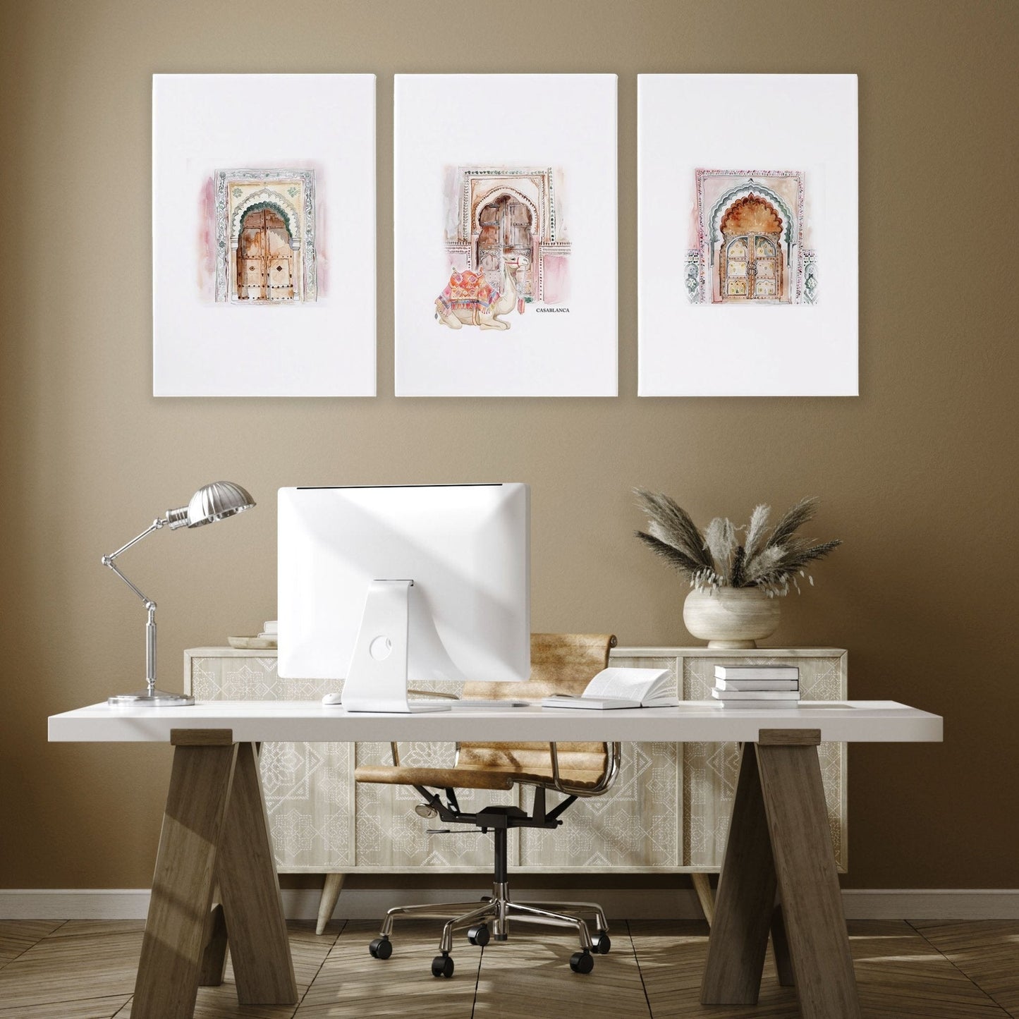 Modern Artwork For Walls | Set of 3 Moroccan Inspired Wall art Prints