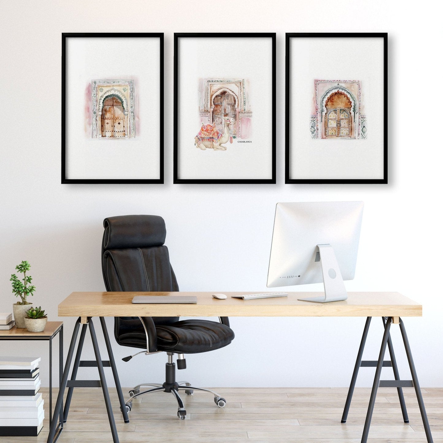 Modern Artwork For Walls | Set of 3 Moroccan Inspired Wall art Prints