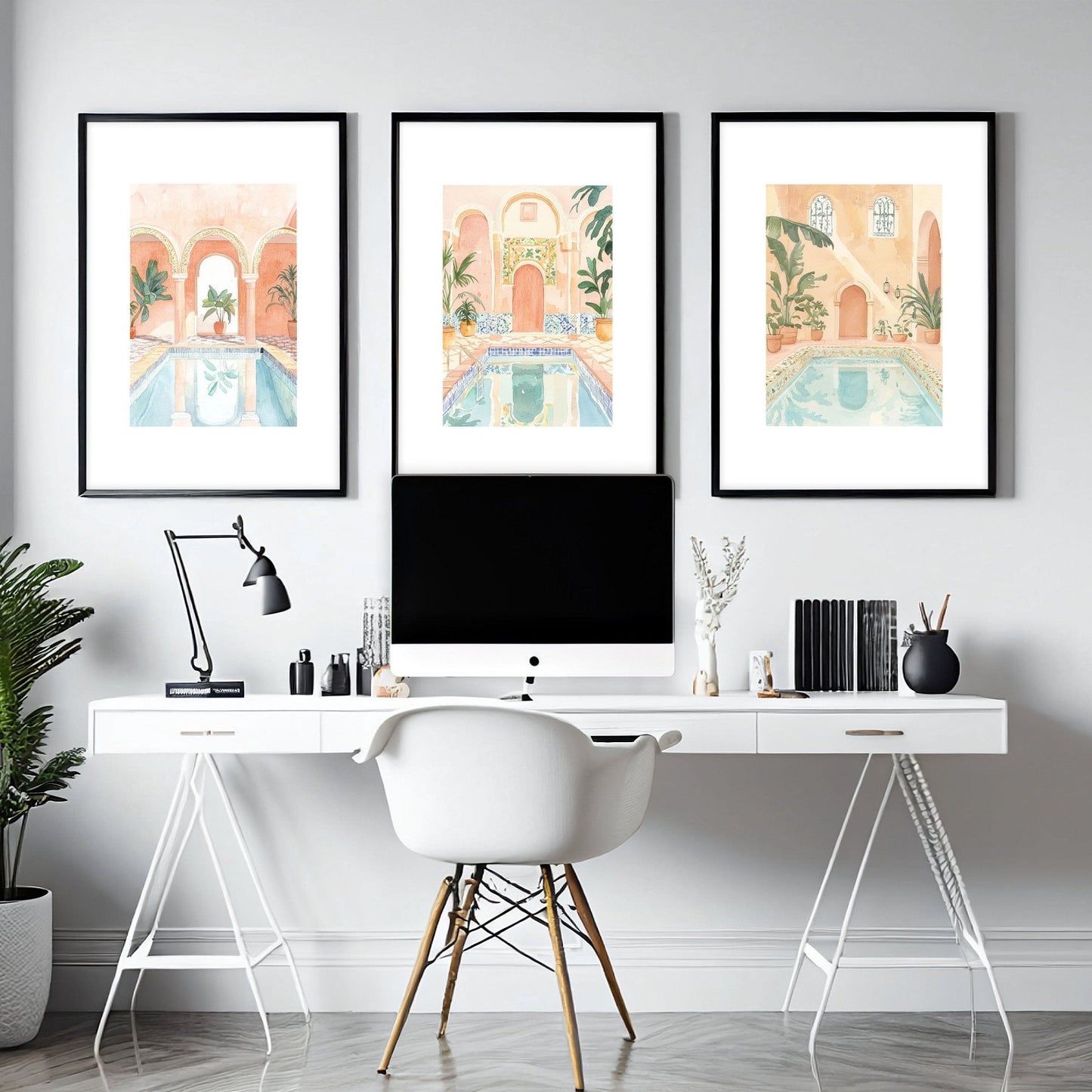 Modern Artwork Paintings | Set of 3 Beach Decor Wall art Prints
