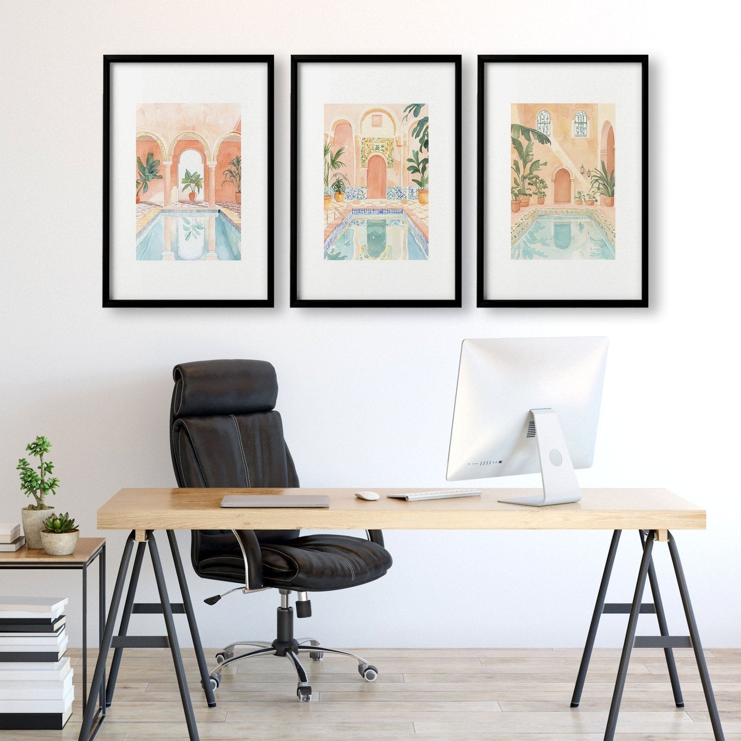 Modern Artwork Paintings | Set of 3 Beach Decor Wall art Prints
