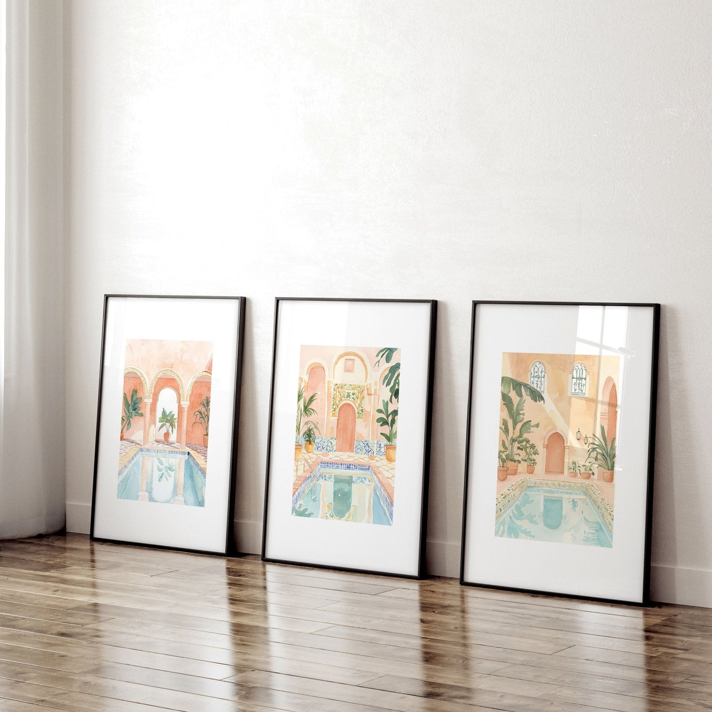 Modern Artwork Paintings | Set of 3 Beach Decor Wall art Prints