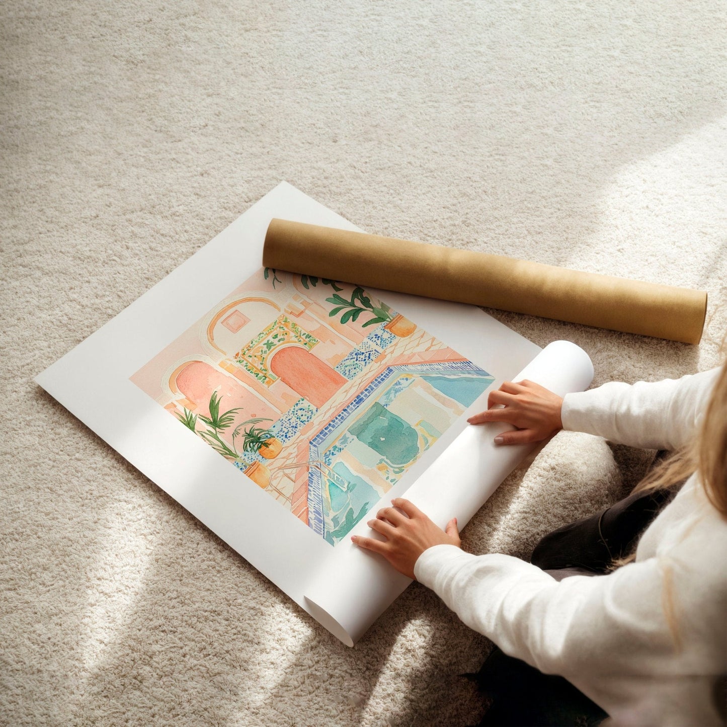 Modern Artwork Paintings | Set of 3 Beach Decor Wall art Prints