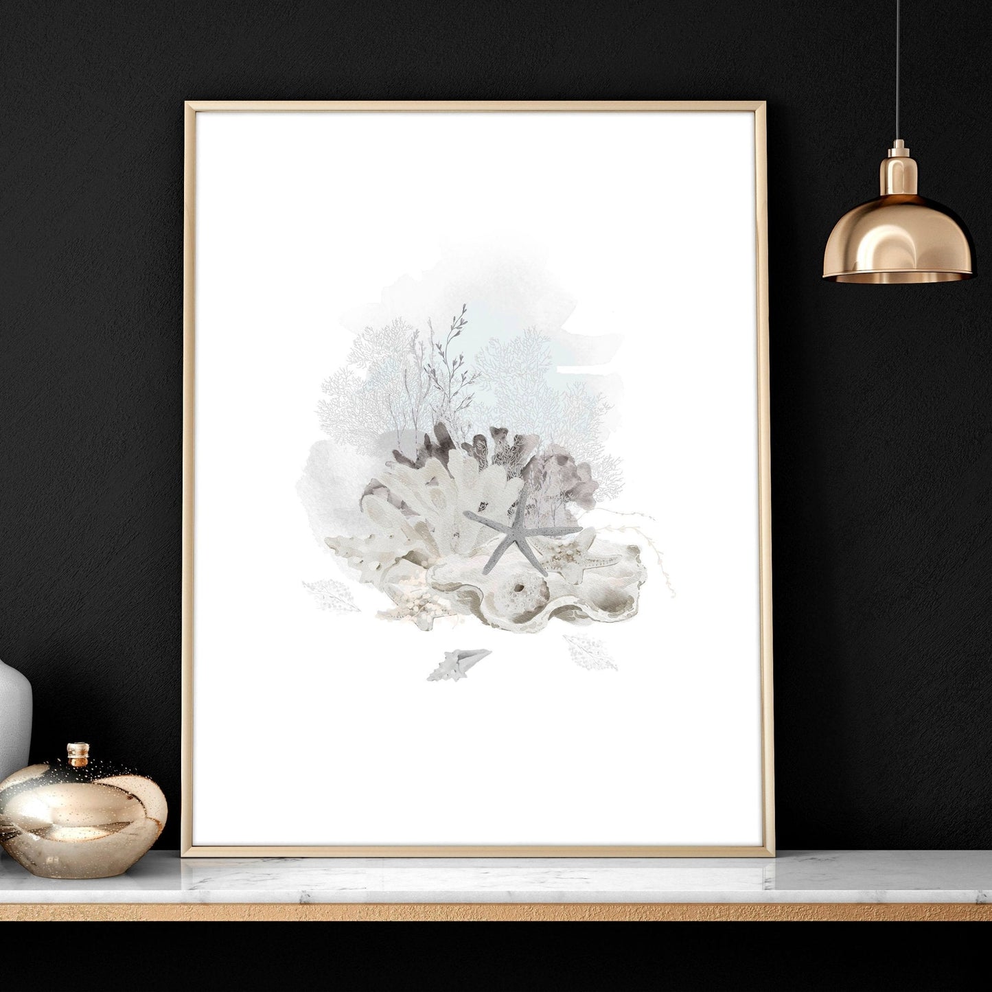 Modern beach house decor | Set of 3 wall art prints
