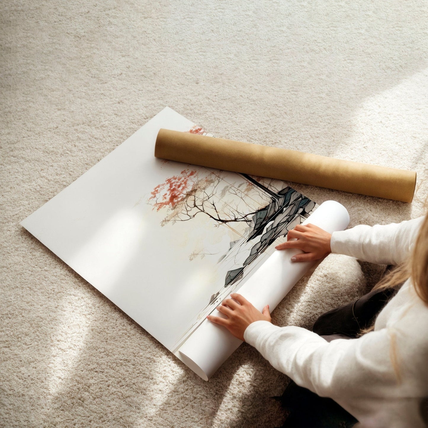 Modern Canvas Wall Art | Set of 3 Asian Inspired Wall art Prints