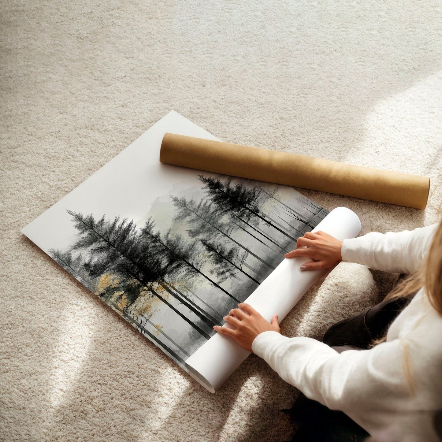 Modern Living Room Wall Art | Set of 3 Asian Inspired Wall art Prints