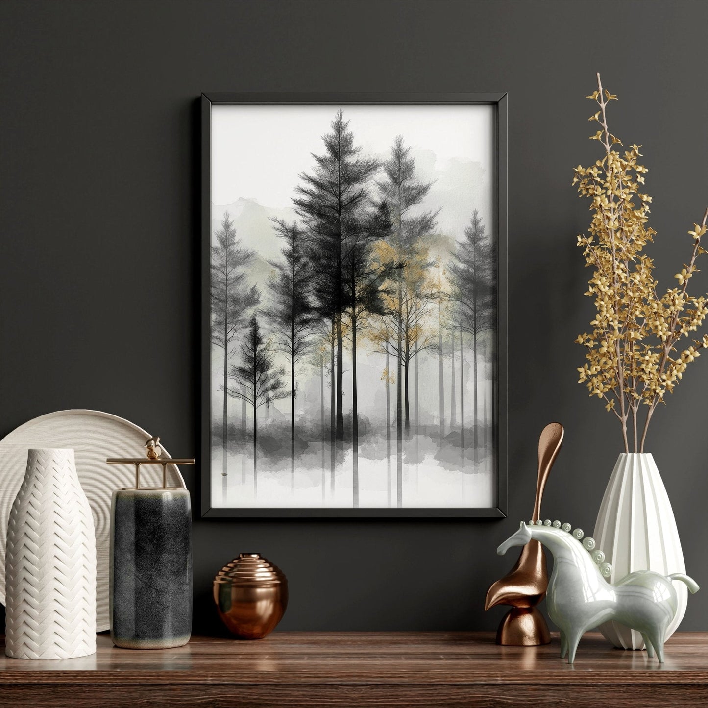 Modern Living Room Wall Art | Set of 3 Asian Inspired Wall art Prints