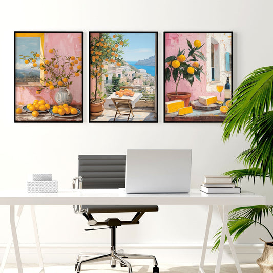 Modern office wall decor | Set of 3 Italian Lifestyle Wall art Prints