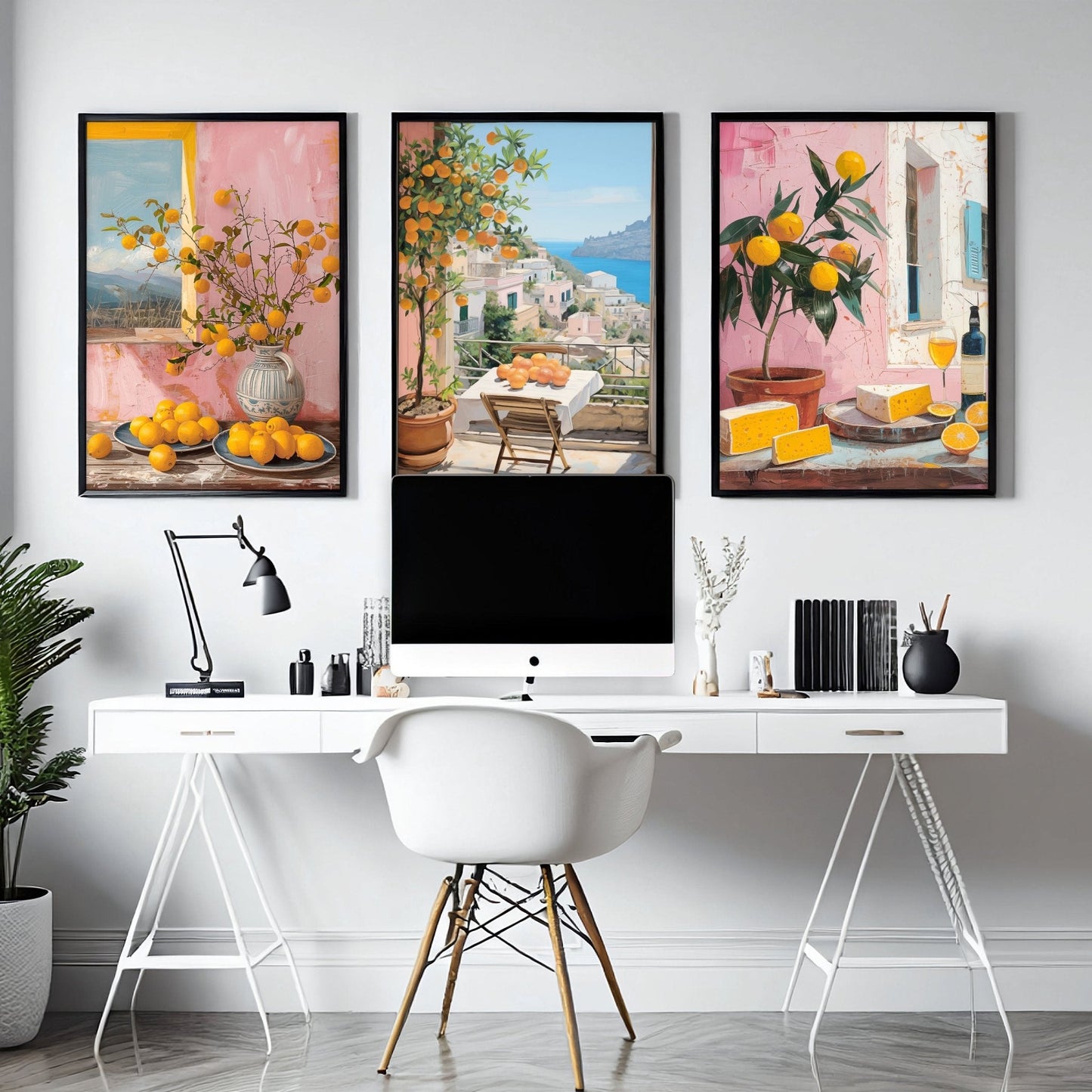 Modern office wall decor | Set of 3 Italian Lifestyle Wall art Prints