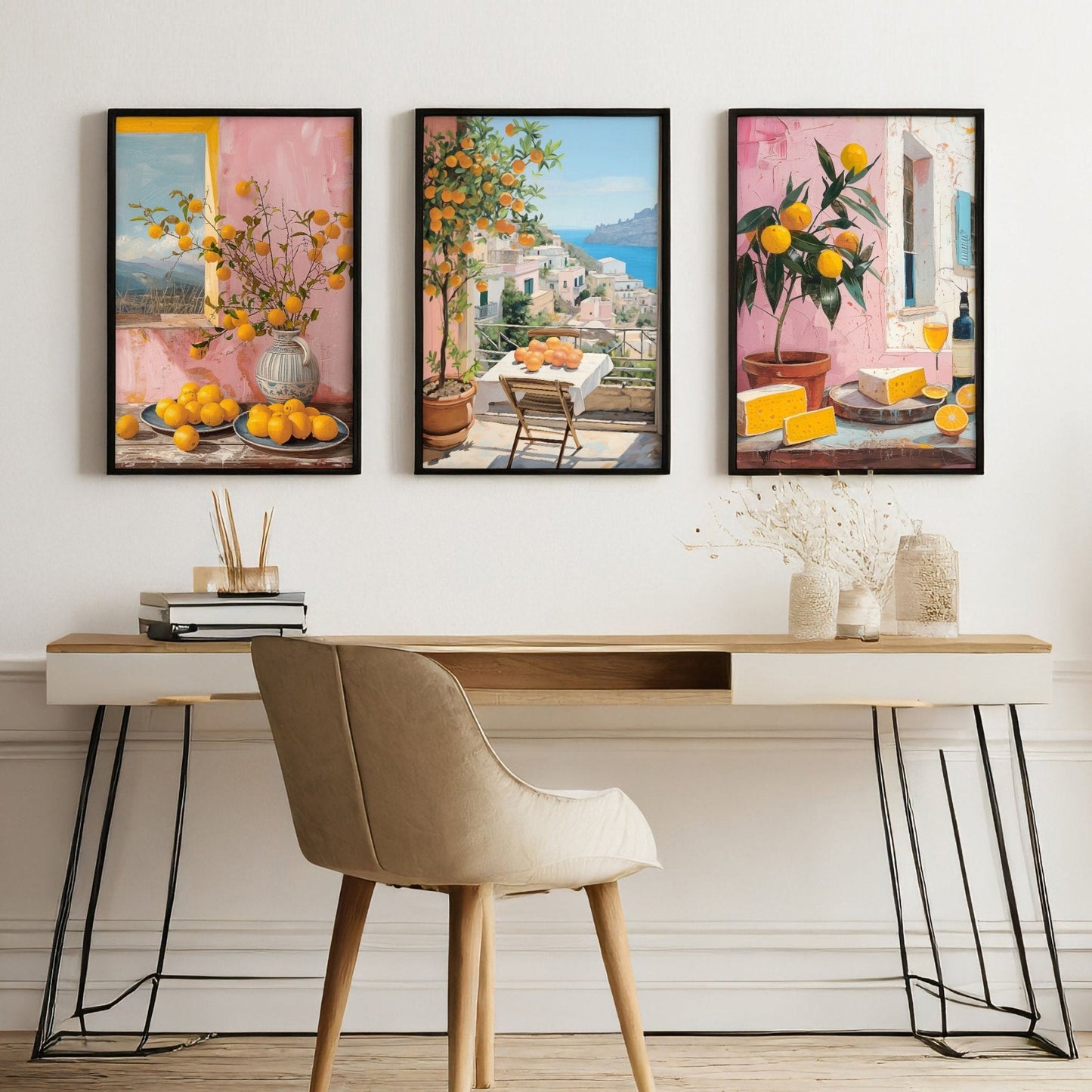 Modern office wall decor | Set of 3 Italian Lifestyle Wall art Prints