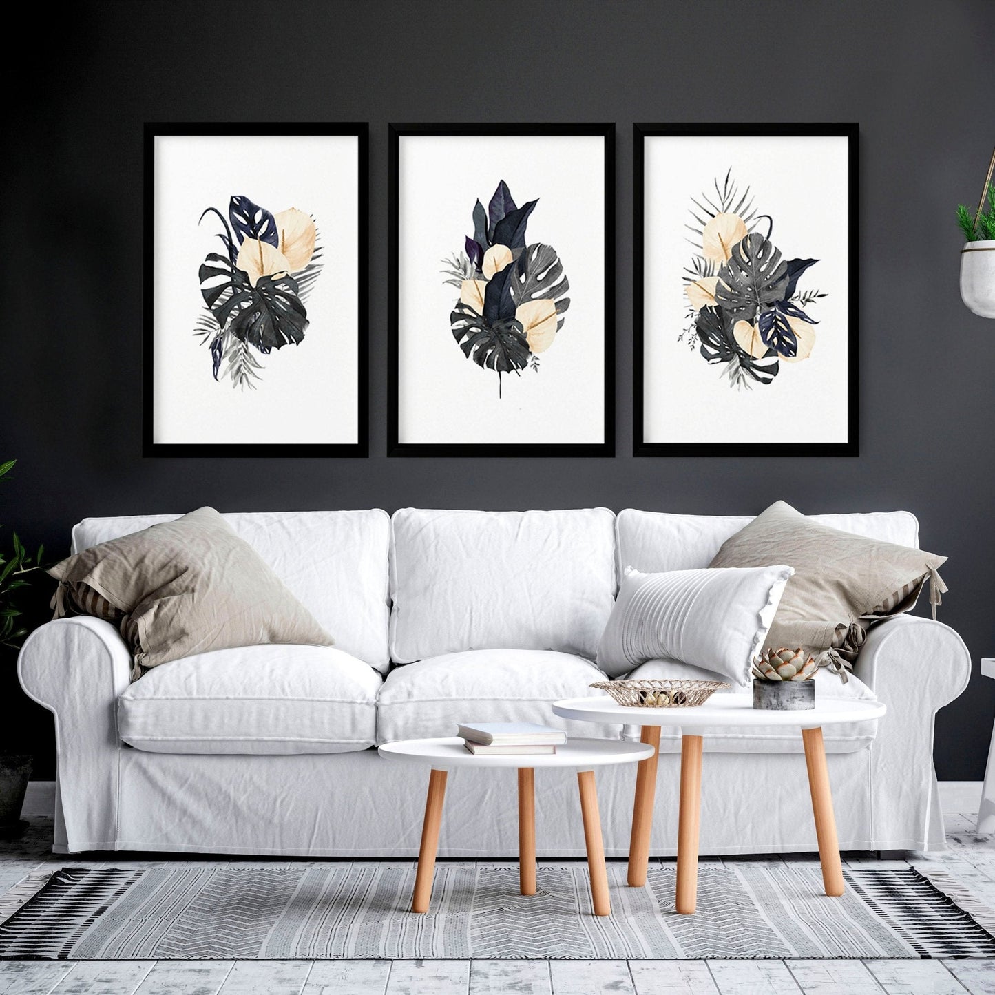 Tropical wall mural | set of 3 wall art prints