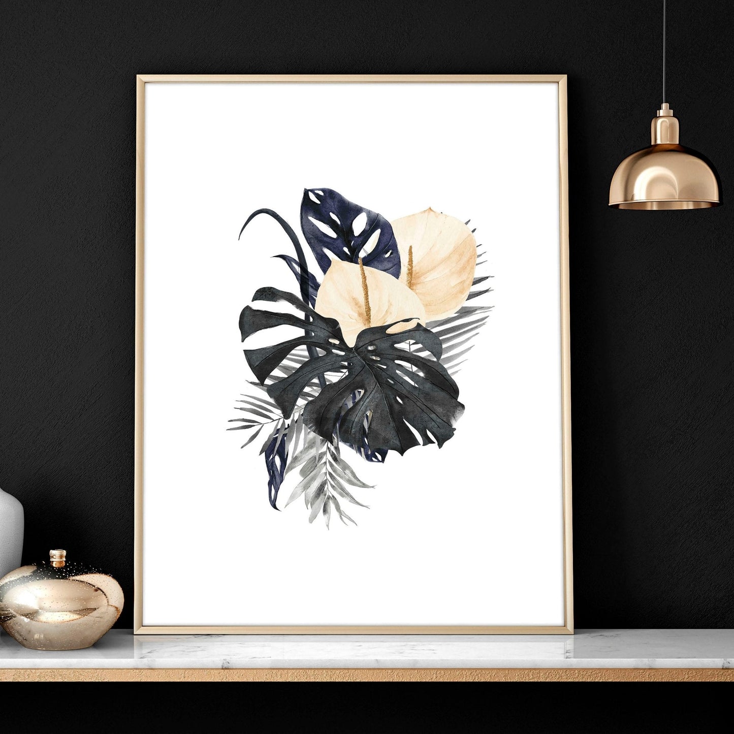 Tropical wall mural | set of 3 wall art prints