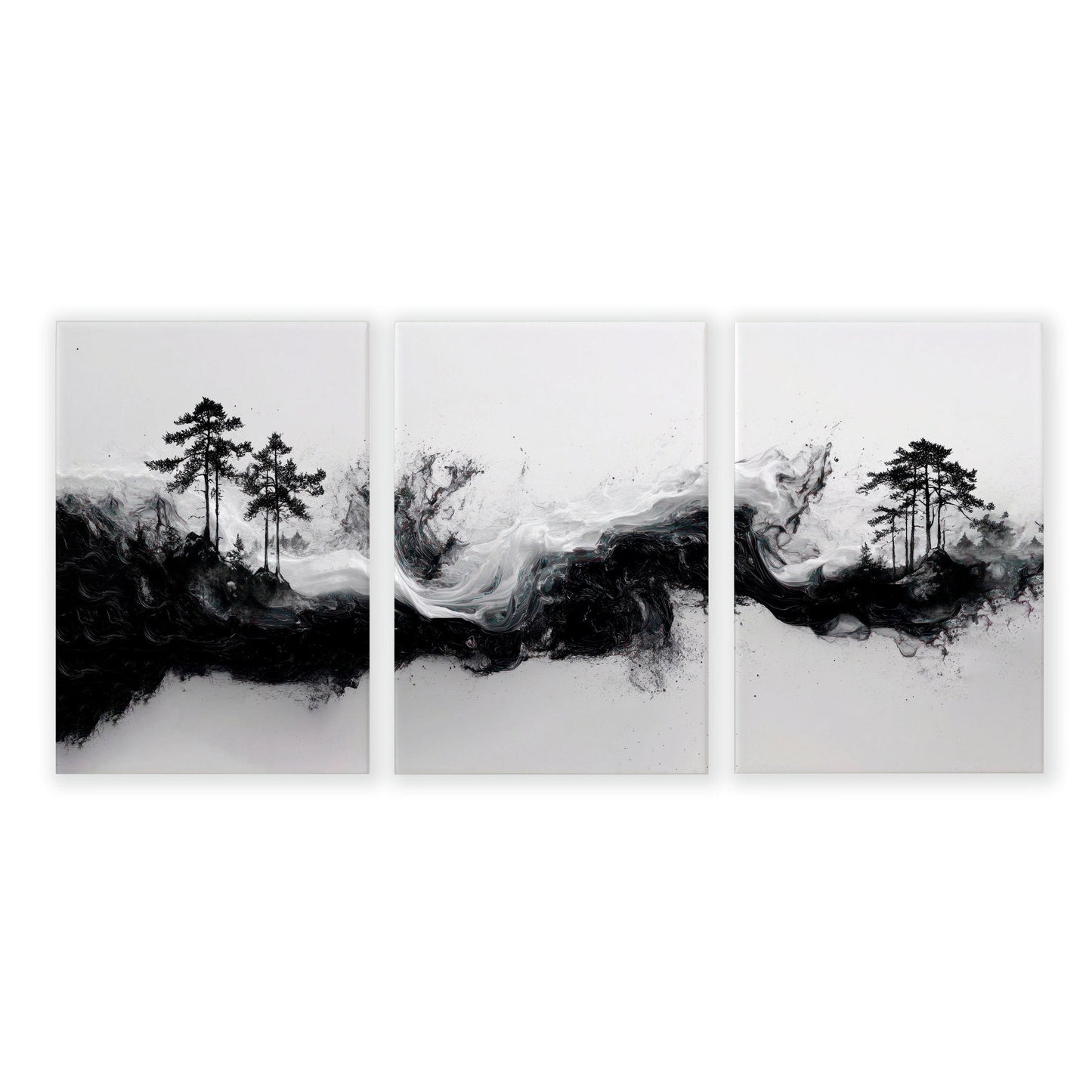 Modern Wall Art For Living Room | Set of 3 Asian Inspired Wall art Prints