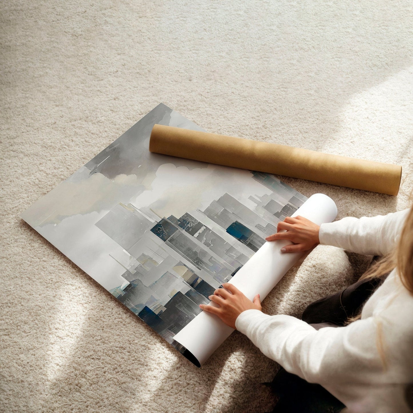 Modern Wall Art For Living Room Uk | Set of 3 Urban Skyscrapers Wall art Prints