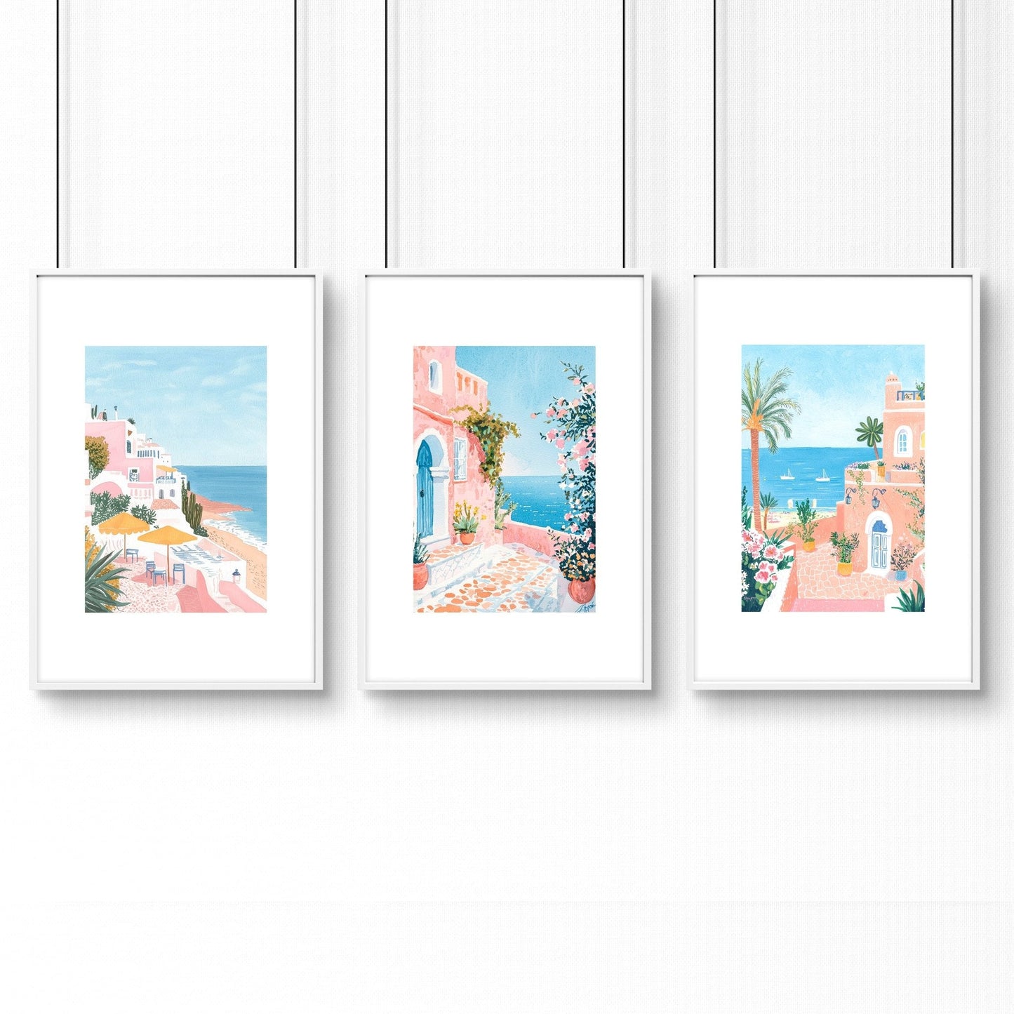 Modern Wall Decor Art | Set of 3 Beach Decor Wall art Prints