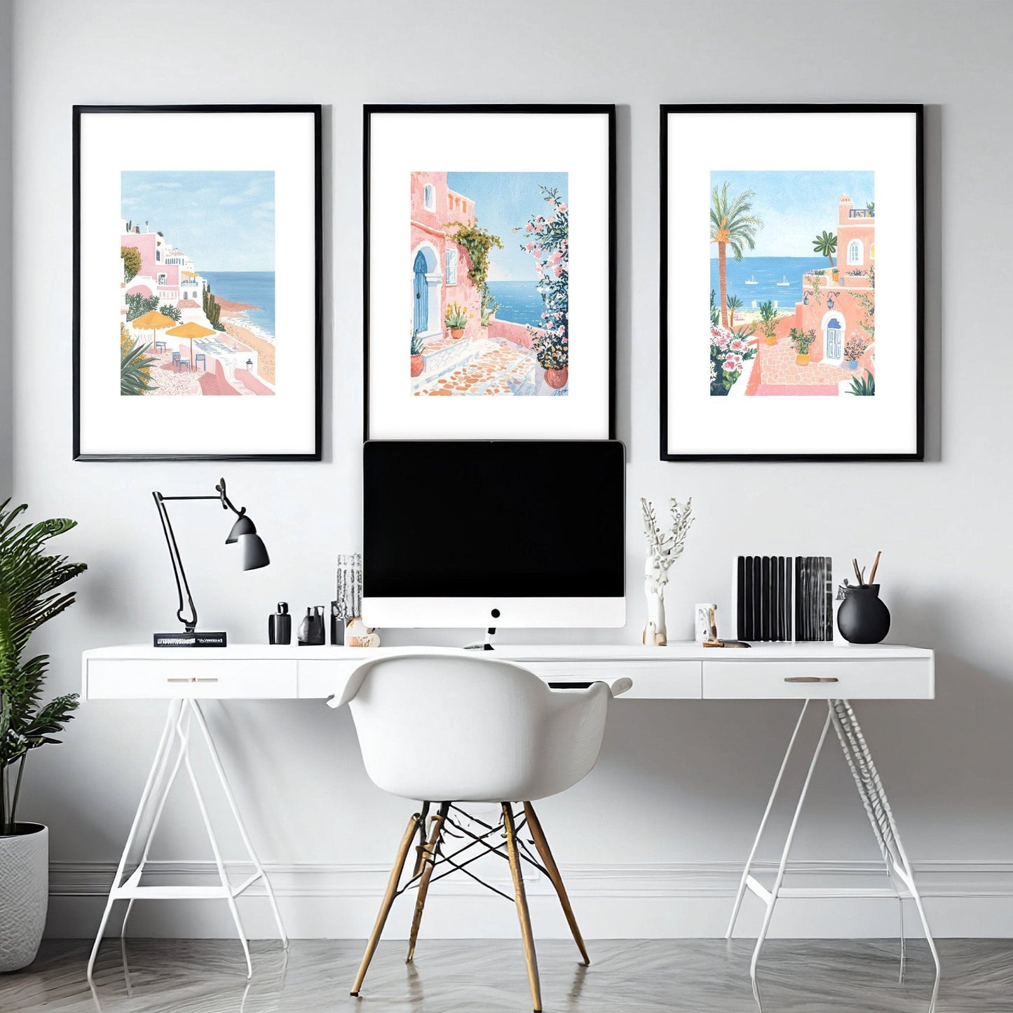 Modern Wall Decor Art | Set of 3 Beach Decor Wall art Prints