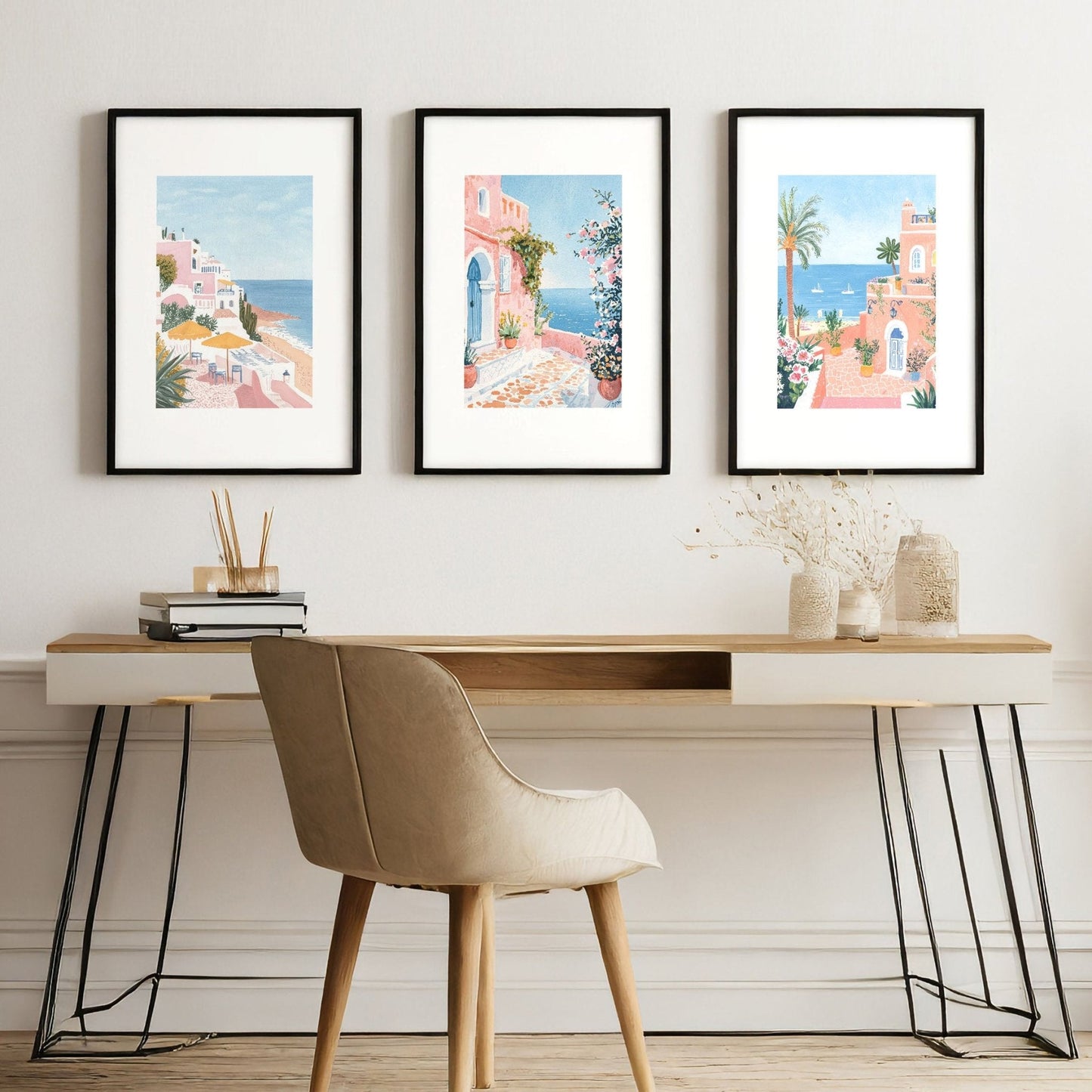 Modern Wall Decor Art | Set of 3 Beach Decor Wall art Prints