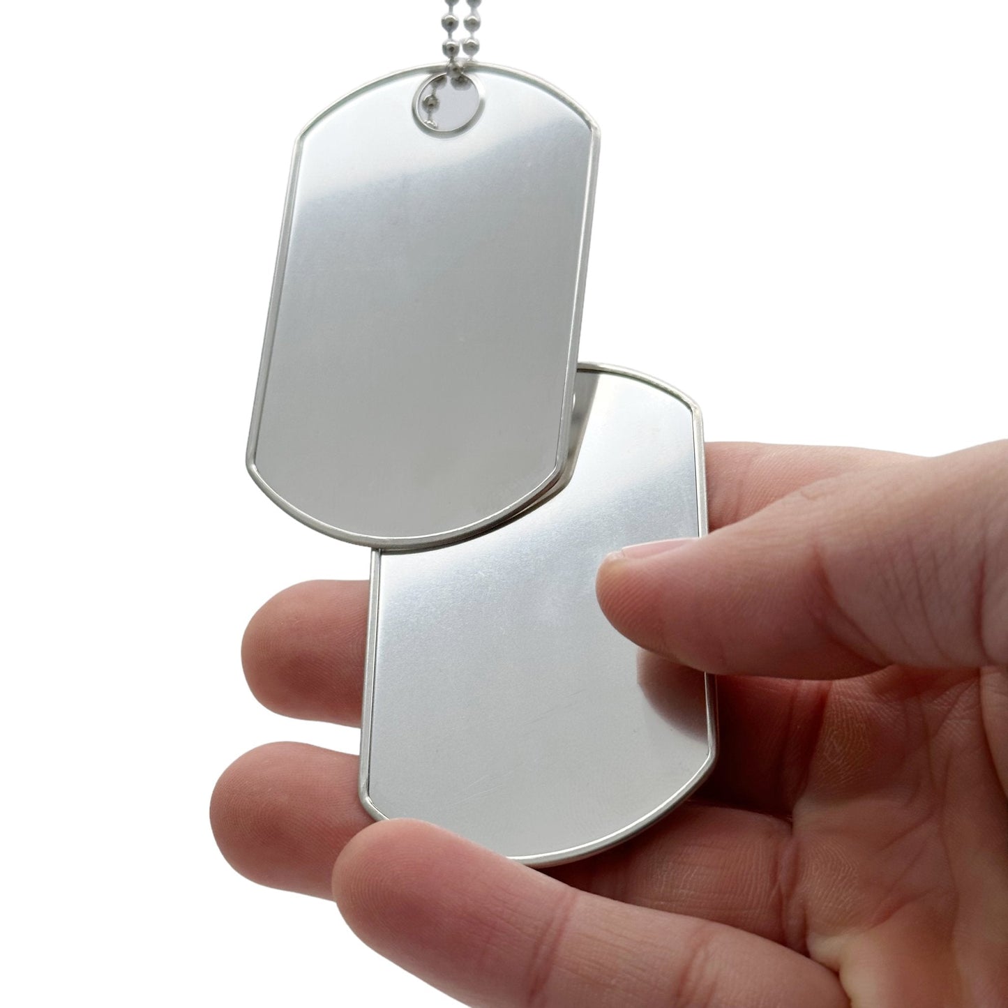 MONSTER Size Blank Dog Tag Necklace Set