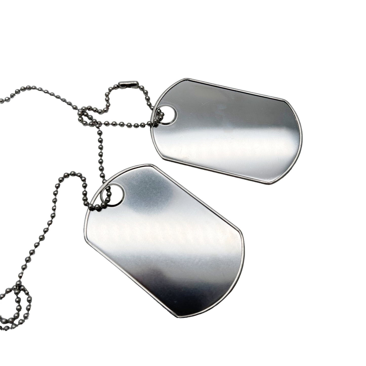 MONSTER Size Blank Dog Tag Necklace Set