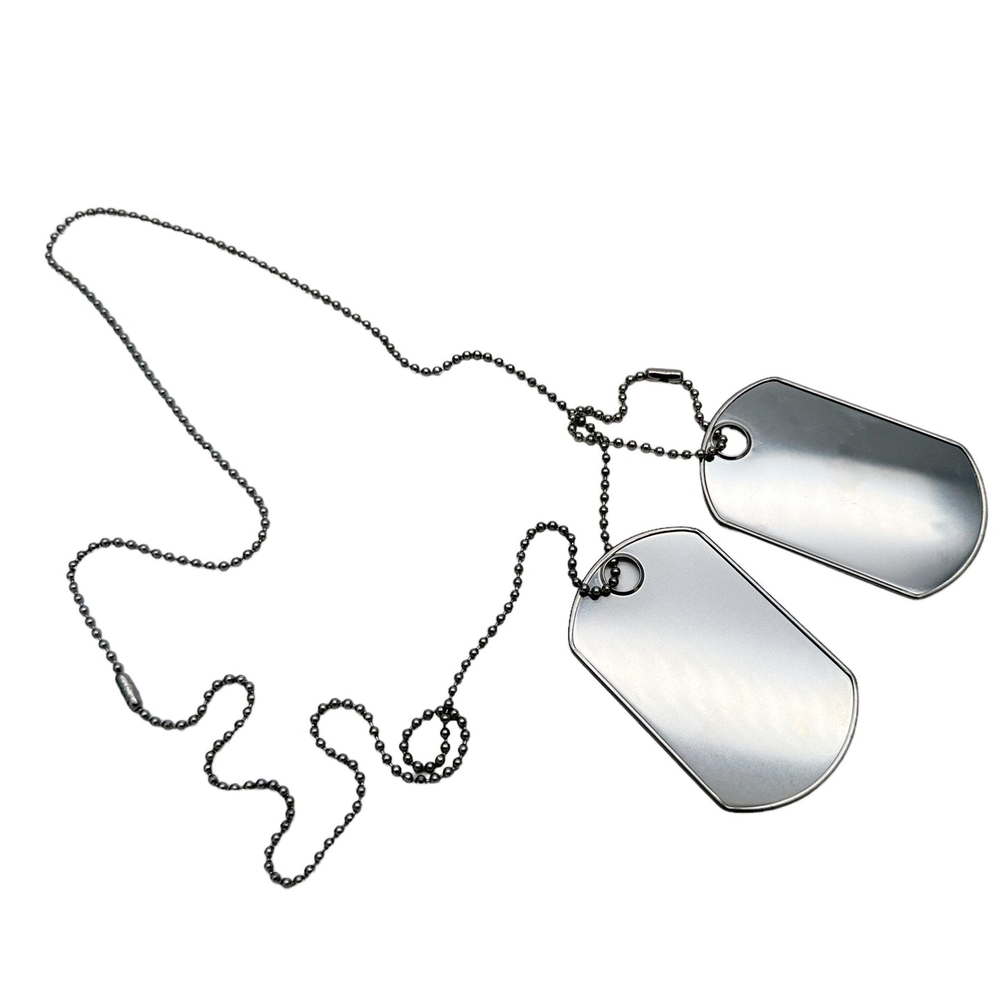 MONSTER Size Blank Dog Tag Necklace Set