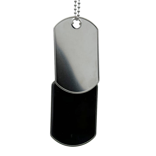 MONSTER Size Blank Dog Tag Necklace Set