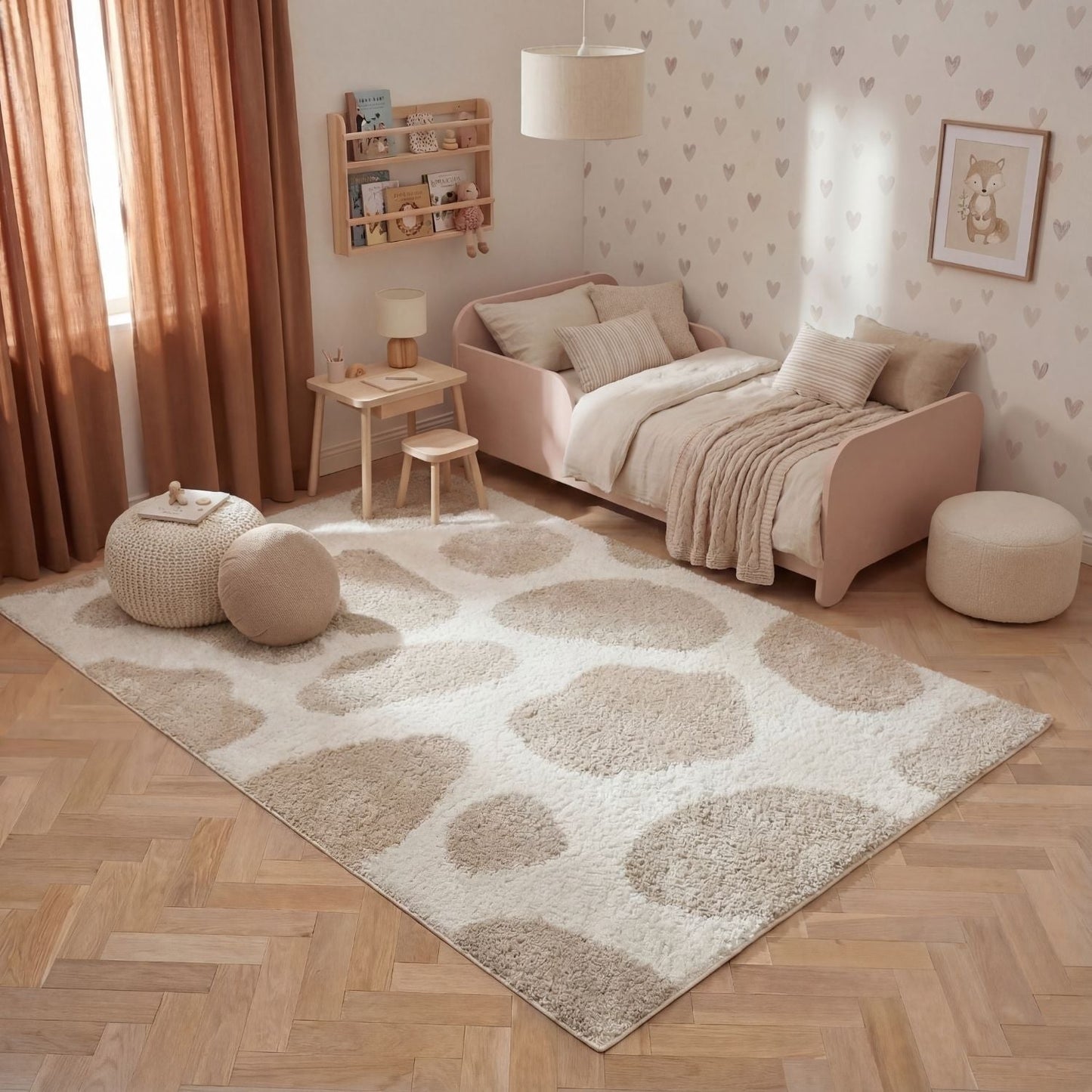 Moodi Shaggy Cream Kora Rug