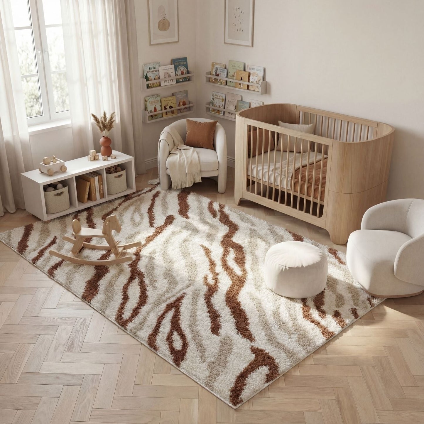 Moodi Shaggy Cream/Terra Savara Rug